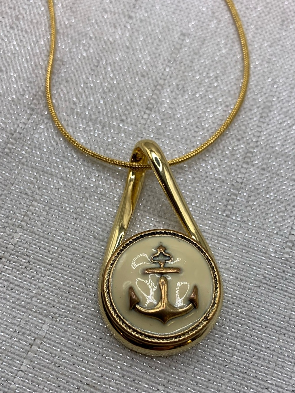 Anchor Gold Infinity Pendant - Ginger Snap & Co. Snap Button Necklace 18mm/20mm